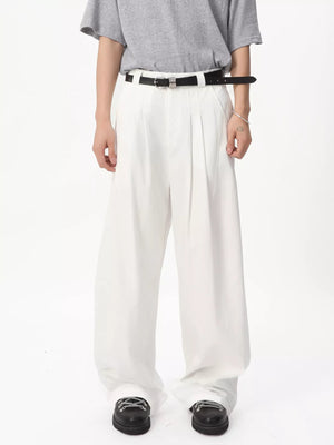 Men's Wide Leg Pleated Pants