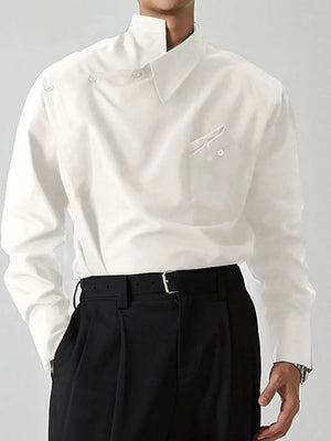 Men's Asymmetrical Long Sleeve Shirt