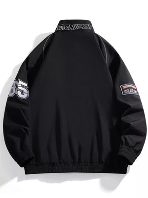 Men's Racing-Inspired Zip Up Bomber Jacket