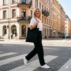 Organic Long Handles Tote Bag | SOL'S Stockholm 04091 Black