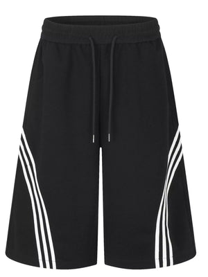 Men's Striped Wide-Leg Cropped Pants