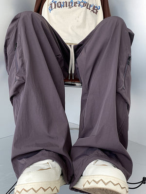 Men's Plus Size Loose Fit Cargo Pants with Drawstring