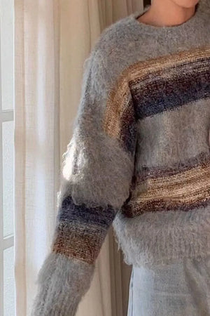 Men's Striped Round Neck Sweater